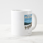 Hunde Sledding Scene - Katmai, Alaska Jumbo-Tasse (Vorderseite Rechts)