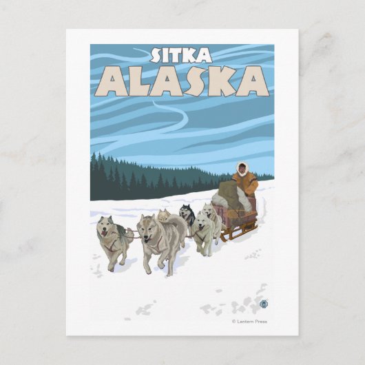 Hunde-Sledszene - Sitka, Alaska Postkarte (Vorderseite)
