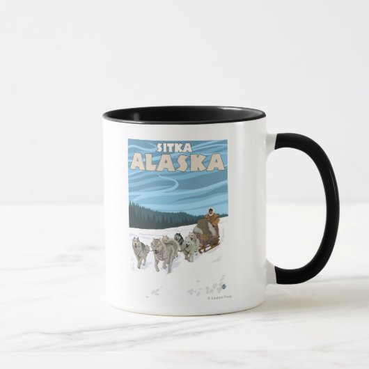 Hunde-Sledszene - Sitka, Alaska Tasse (Rechts)