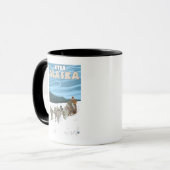 Hunde-Sledszene - Sitka, Alaska Tasse (Vorderseite Links)