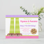 Hunde Slippers Pajamas & Pancakes Geburtstagsparty Einladung (Stehend Vorderseite)