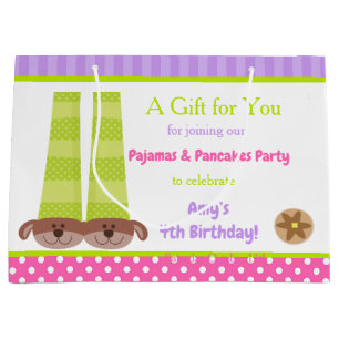 Hunde Slippers Pajamas & Pancakes Geburtstagsparty Große Geschenktüte