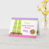 Hunde Slippers Pajamas & Pancakes Geburtstagsparty Karte (Gelbe Blume)