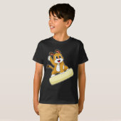 Hunde Snowboard Wintersport T-Shirt (Vorne ganz)