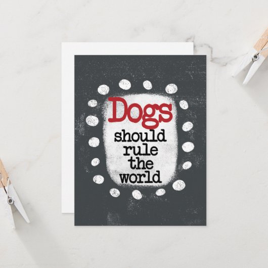 Hunde sollten die Weltgrüßkarte regieren Karte (Vorderseite/Rückseite Beispiel)