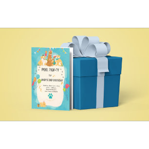 Hunde-Sommer-Poolparty-Einladung Einladung