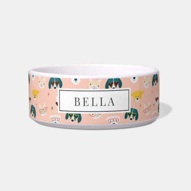 Hunde Sonnenbrille Brille Pink Name Pet Napf (Vorderseite)