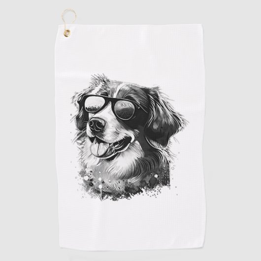 Hunde Sonnenbrille Tier Cool Hunde mit Basset Golfhandtuch (Vorderseite)