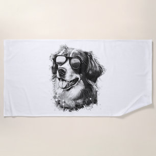 Hunde Sonnenbrille Tier Cool Hunde mit Basset Strandtuch