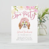 Hunde-Spa-Party Mädchen-Geburtstag Einladung (Stehend Vorderseite)