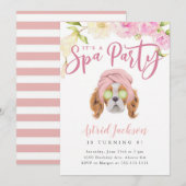 Hunde-Spa-Party Mädchen-Geburtstag Einladung (Vorne/Hinten)