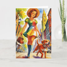 Hunde spazierendes Duo
