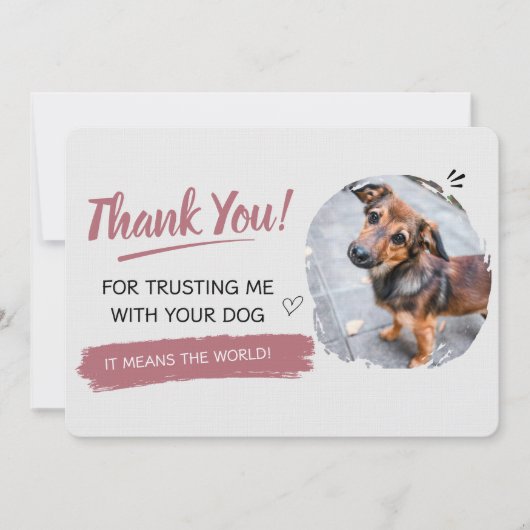 Hunde Spaziergang  Dankeskarte (Vorderseite)