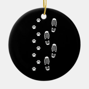 Hunde Spaziergang Fußabdruck Hundeausführer Hunde Keramik Ornament