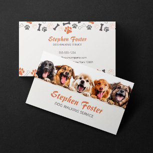Hunde Spaziergang Glückliche Hunde Hundebetreuung  Visitenkarte