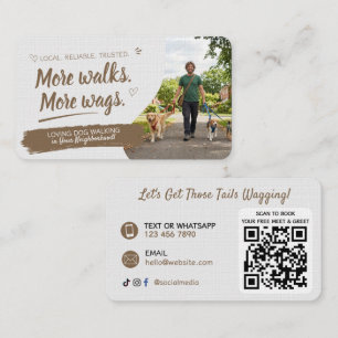 Hunde Spaziergang Haustiersitting mit QR-Code Visi Visitenkarte