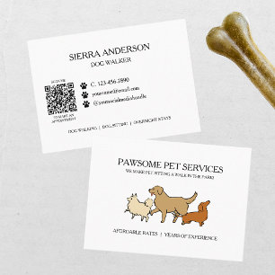 Hunde Spaziergang Haustiersitting QR Code Visitenkarte