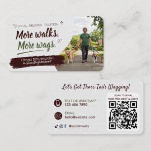 Hunde Spaziergang Pet Sitting mit QR-Code Visitenkarte