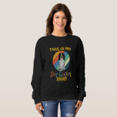 Hunde Spaziergang Schwarzer Englischer Cocker Spa Sweatshirt (Vorne ganz)