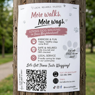 Hunde-Spaziergang-Tiersitting-Geschäfts-Flyer QR-C Flyer
