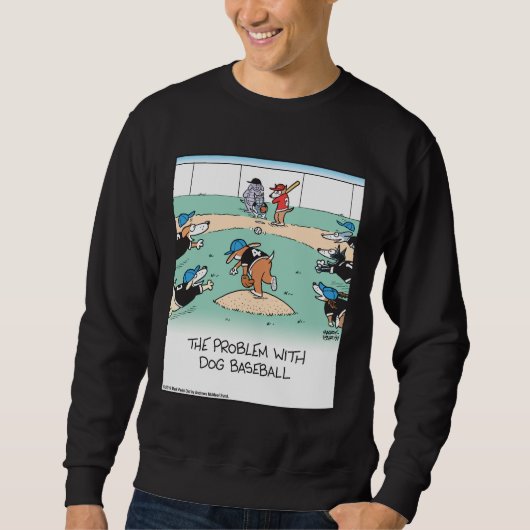 Hunde spielen Baseball Sweatshirt (Vorderseite)
