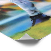 Hunde spielen Baseballplakat Poster (Ecke)