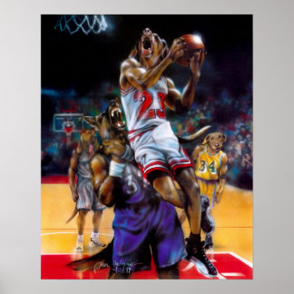 Hunde spielen Basketball Poster