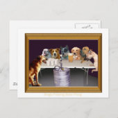 Hunde spielen Bierpong Postkarte (Vorne/Hinten)