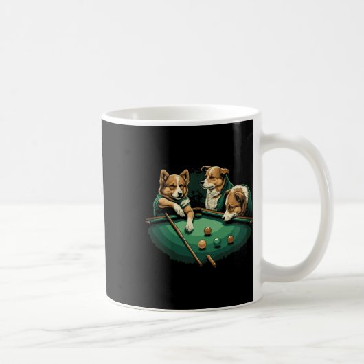 Hunde spielen Billard Billard 8 Ball Kaffeetasse (Rechts)