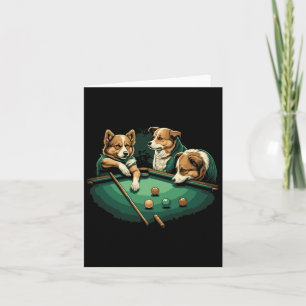 Hunde spielen Billard Billard 8 Ball Karte