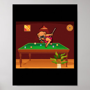 Hunde spielen Billard Billard Billard Player Dog L Poster