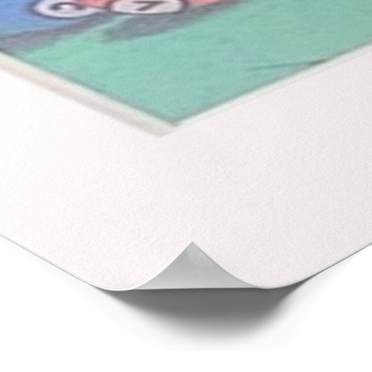 Hunde spielen Billard Poster (Ecke)