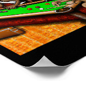 Hunde spielen Billard Poster (Ecke)