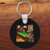 Hunde spielen Billard Schlüsselanhänger (Vorderseite)