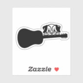 Hunde spielen Gitarre Aufkleber (Blatt)