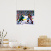 Hunde spielen Hockey Poster (Küche)