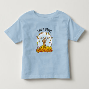Hunde spielen in einem Pile von Herbstlauben - Nie Kleinkind T-shirt