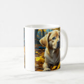Hunde spielen in Herbstlauben Kaffeetasse (VorderseiteRechts)