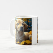 Hunde spielen in Herbstlauben Kaffeetasse (Vorderseite Links)