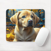 Hunde spielen in Herbstlauben Mousepad (Mit Mouse)
