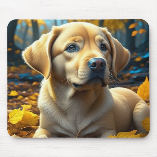 Hunde spielen in Herbstlauben Mousepad (Vorne)