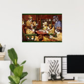 Hunde spielen Karten Poster (Heimbüro)