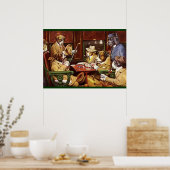 Hunde spielen Karten Poster (Küche)