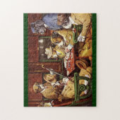Hunde spielen Karten Rätsel Puzzle (Vertikal)