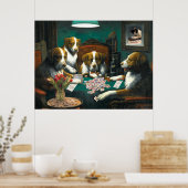 Hunde spielen Mah Jongg Poster (Küche)