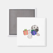 Hunde Spielen mit Geschenkboxen Magnet (Vorderseite/Rückseite)