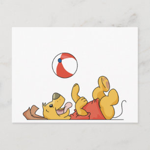 Hunde spielen mit Kugelschreibern und Geschenken Postkarte