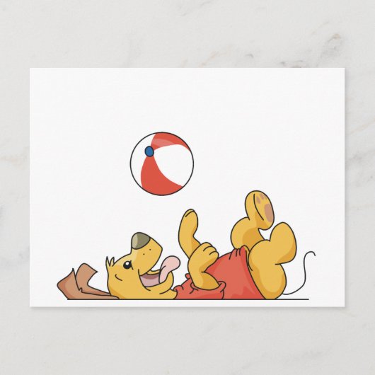 Hunde spielen mit Kugelschreibern und Geschenken Postkarte (Vorderseite)