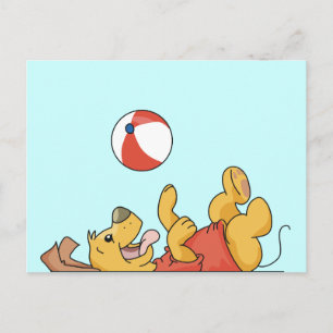 Hunde spielen mit Kugelschreibern und Geschenken Postkarte