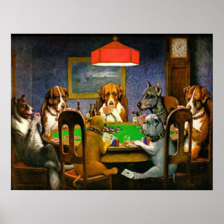 HUNDE SPIELEN POKER A Friend in Need Cassius Marc Poster